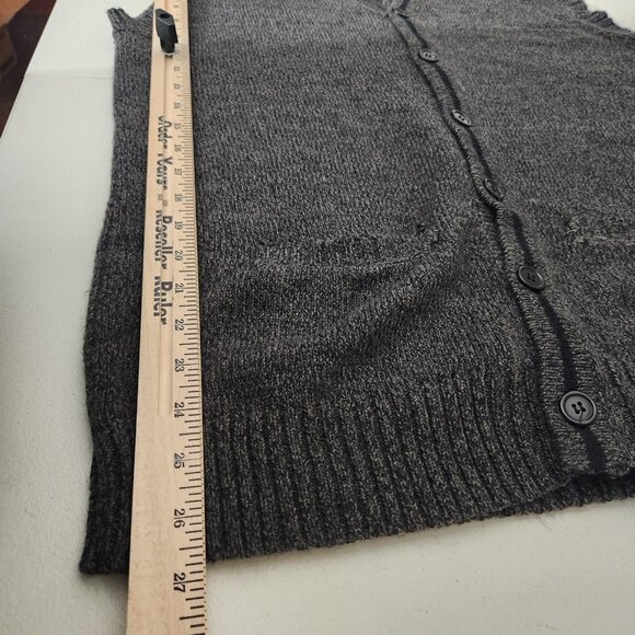 Penmans Sweater Vest Medium Charcoal Button Front V Neck Knit Pockets - Picture 6 of 13